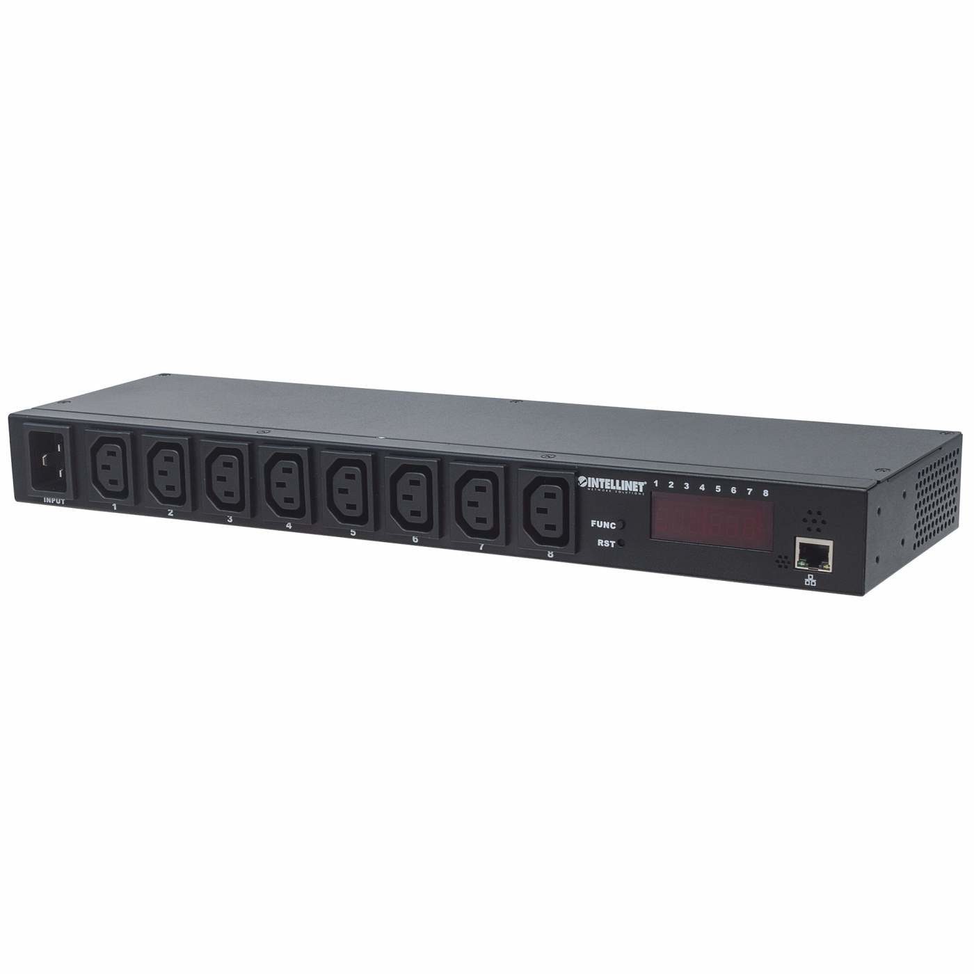 Intellinet Stromverteiler 19 Zoll 8-fach IP-Steckdosenleiste / Smart PDU mit C13-Kaltgerätesteck
