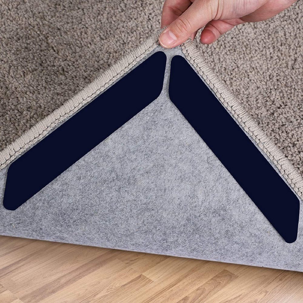  Teppich Antirutschunterlage,12 Stück Antirutschmatte für Teppich,Dreieck  Anti Rutsch Teppichunterlage Rutschmatte für Teppich,Wiederverwendbarer  teppichstopper