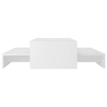 furnicato Couchtisch Satztisch-Set Weiß 100x100x26,5 cm Spanplatte