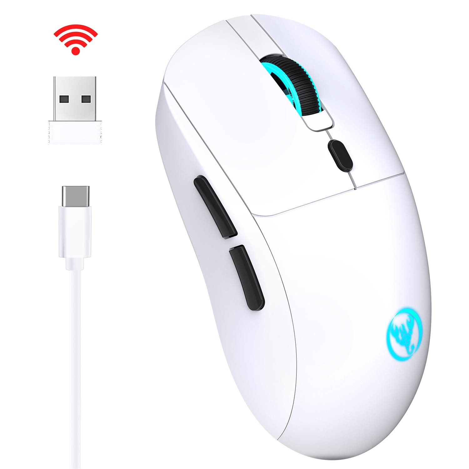 Refttenw Ergonomische Maus,Wireless-Maus,3600 DPI Maus (Bunte Hintergrundbeleuchtung)