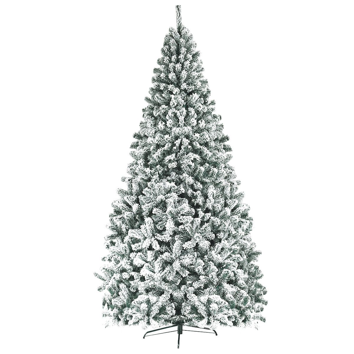 COSTWAY Künstlicher Weihnachtsbaum, mit Schnee, 600 PVC Nadeln, Metallständer