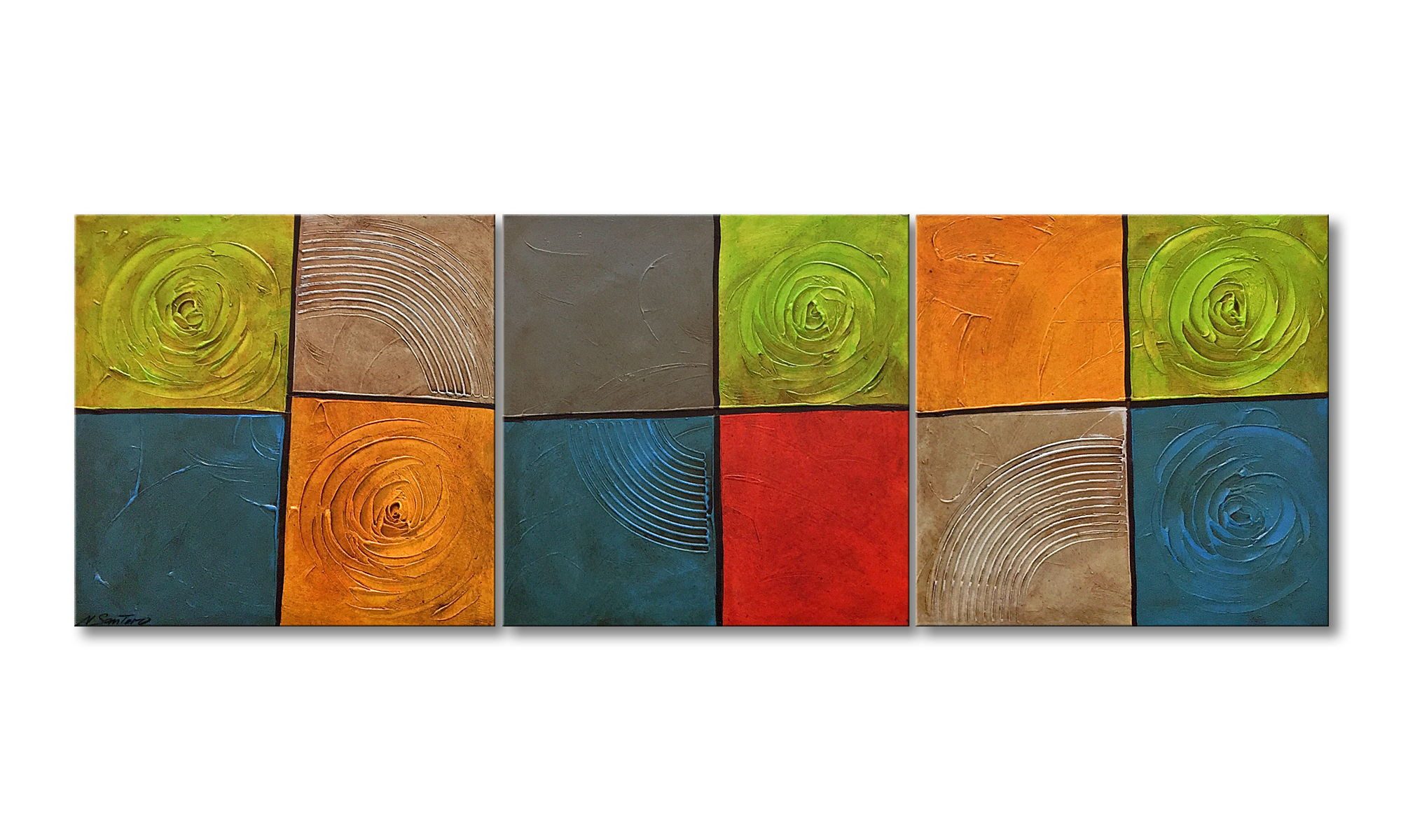 WandbilderXXL XXL-Wandbild Summer Moods 210 x 70 cm, Abstraktes Gemälde, handgemaltes Unikat