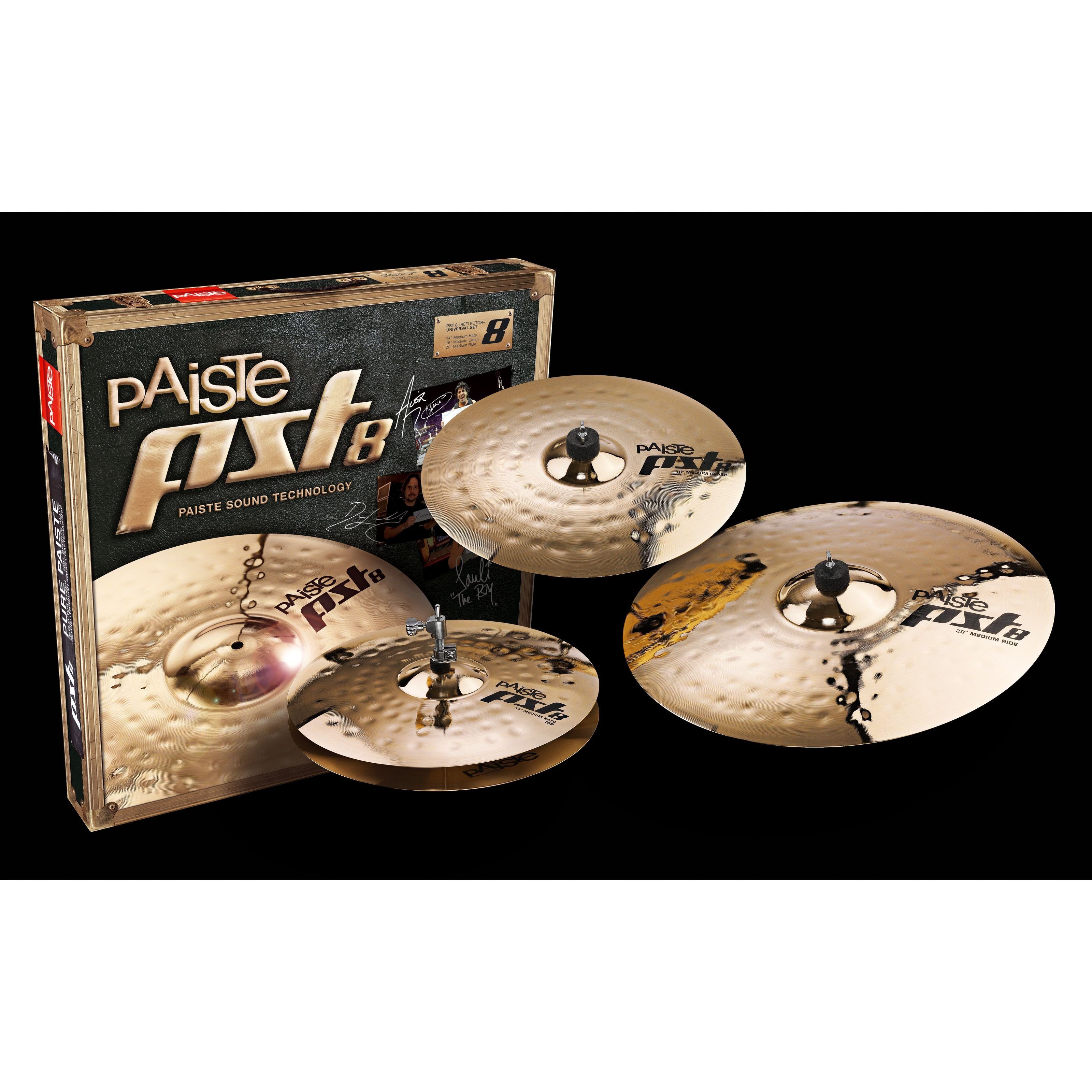 Paiste Becken,PST8 Universal Cymbal Set 14"HH 16"CR 20"R, Cymbals, Cymbal Sets, PST8 Universal Cymbal Set, 14"HH, 16"CR, 20"R - Becken Set