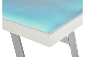 freiraum Schreibtisch TIFLIS, in weiß, Glas/ Metall - 140x75x60cm (BxHxT)