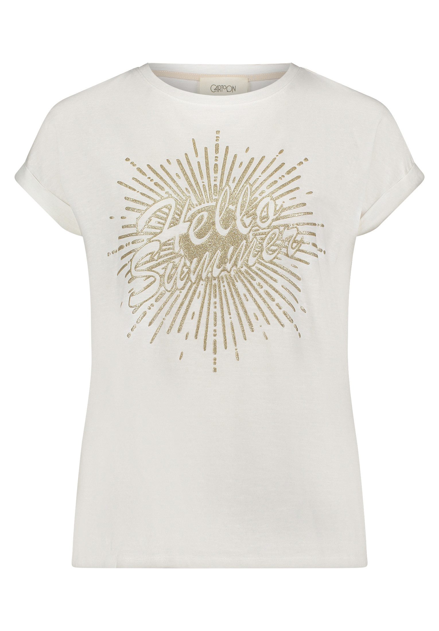 Cartoon Kurzarmshirt Cartoon Printshirt mit Ärmelaufschlag günstig online kaufen