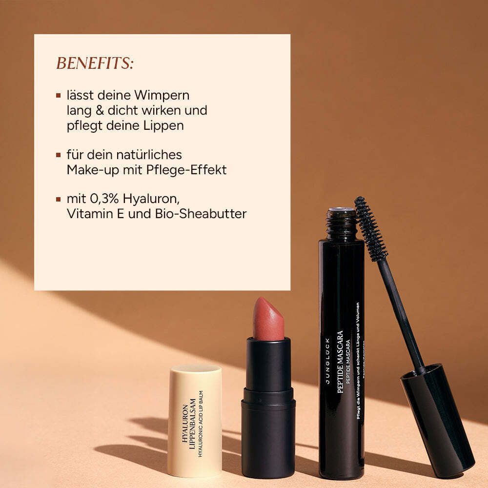 JUNGLÜCK Hautpflege-Set Beauty Essentials Kombi, 1-tlg., dein Duo für lange, dichte Wimpern und gepflegte Lippen
