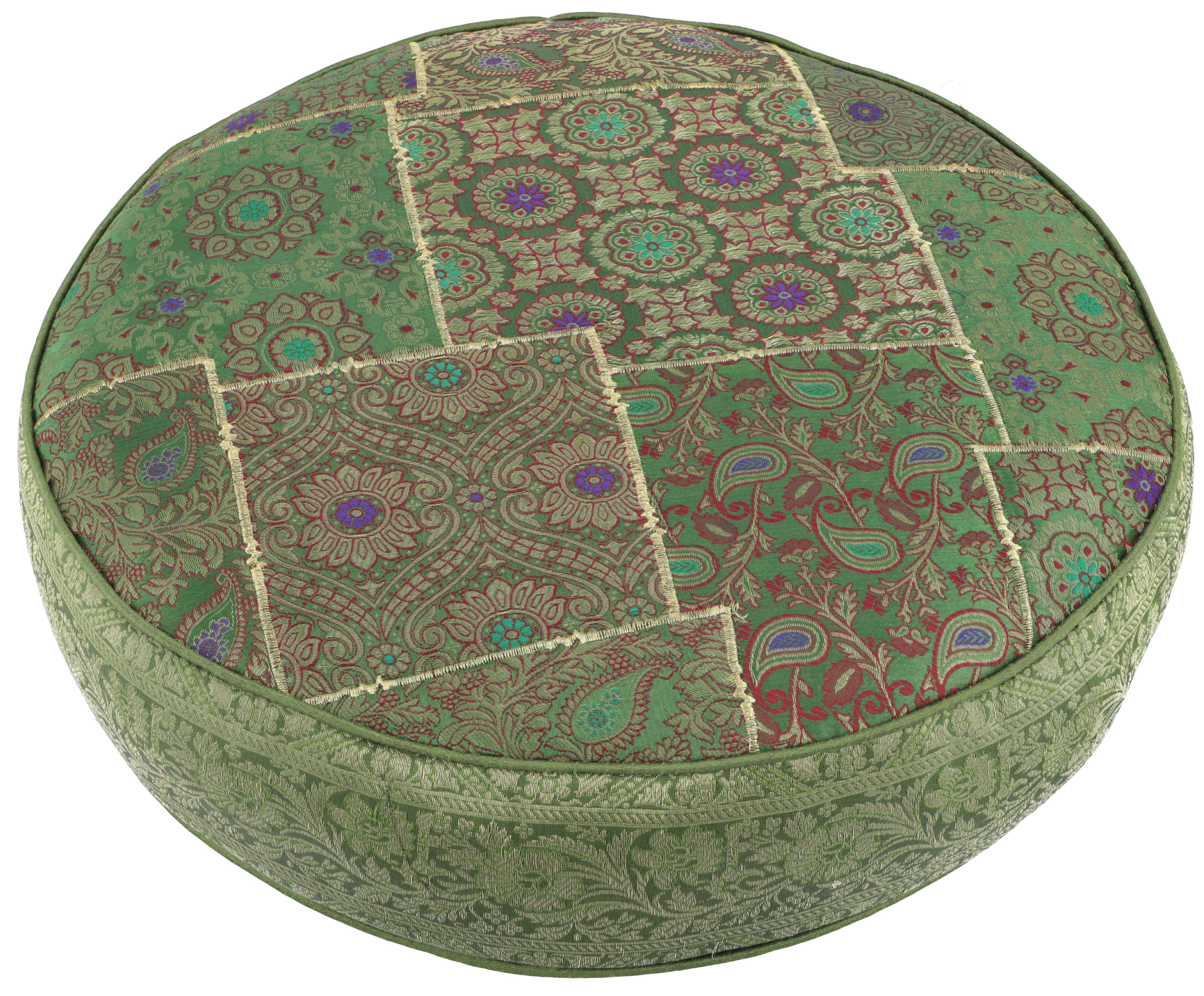 Guru-Shop Sitzkissen »Orientalisches rundes Patchwork Kissen 40 cm