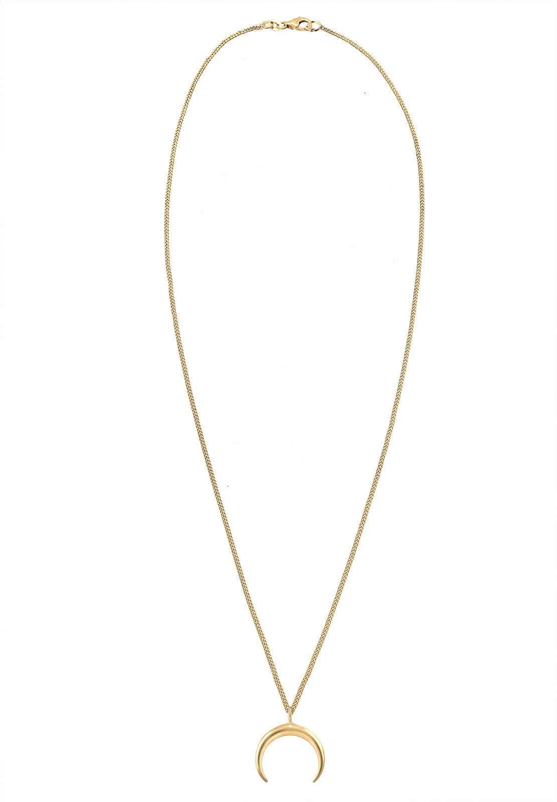 Elli Kette mit Anhänger Kette Anhänger Halbmond Fein 925 Silber, Astro