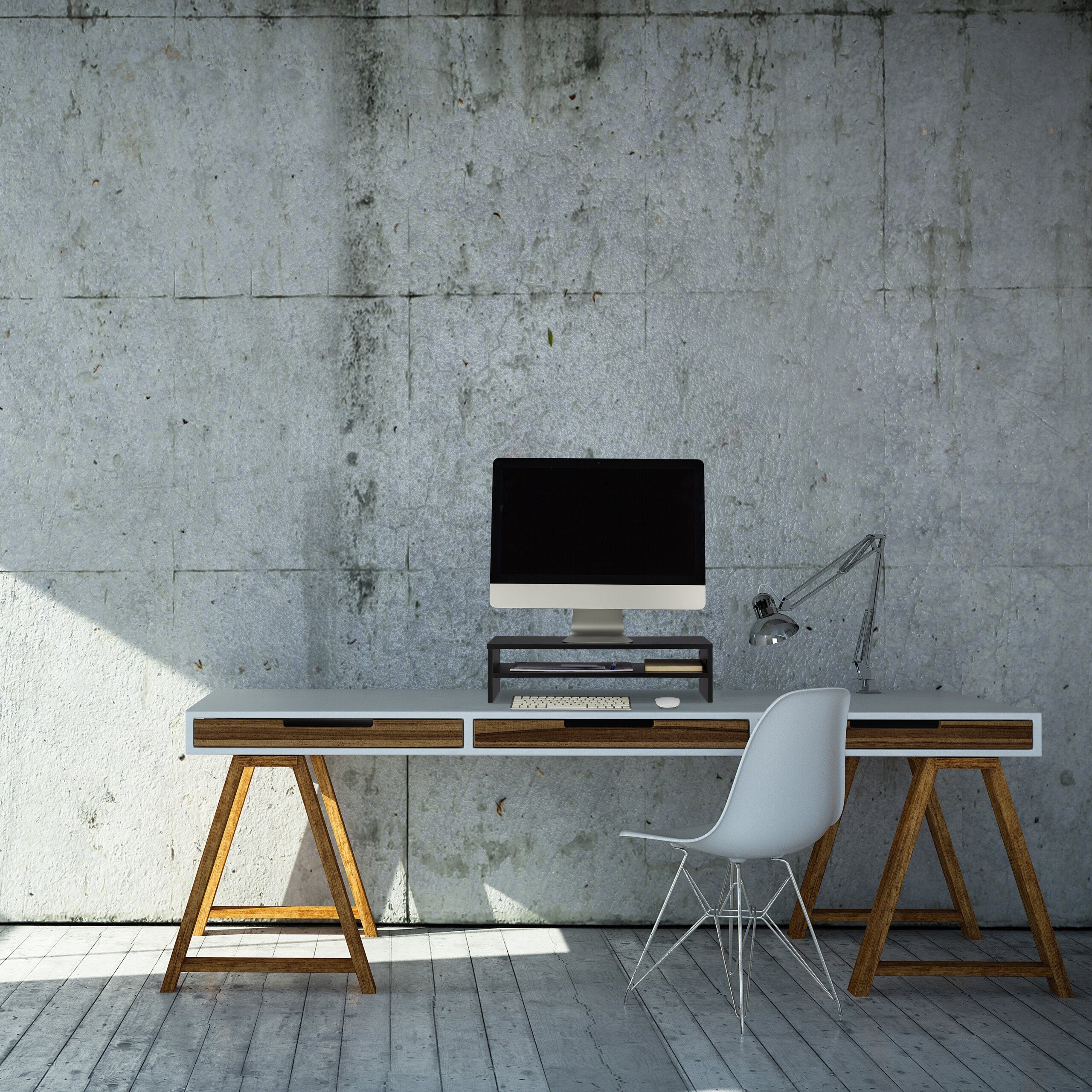 relaxdays Monitorständer mit Zusatzablage