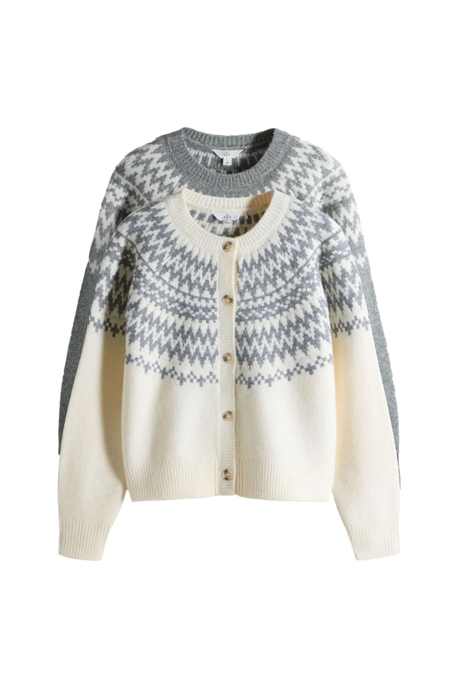 The Set Norwegerpullover The Set Strickpulli + Strickjacke, Fairislemuster günstig online kaufen