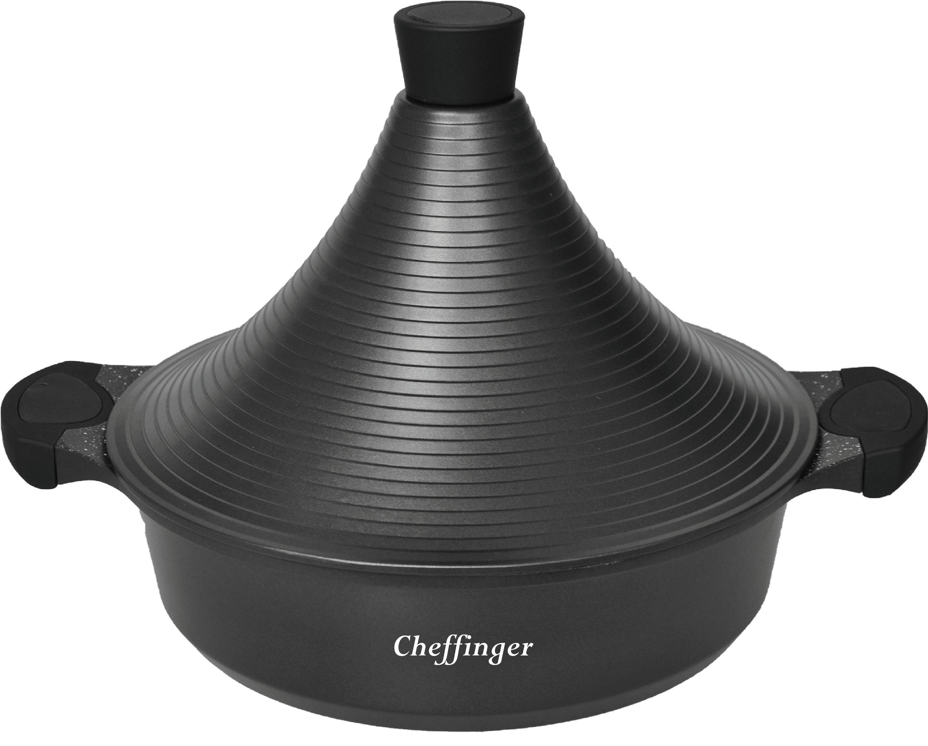 Cheffinger Dampfgartopf Aluguss Tajine Tagine Ø28cm Induktion Silikongriffe Gartopf Dampfgarer – Bild 2 von 5