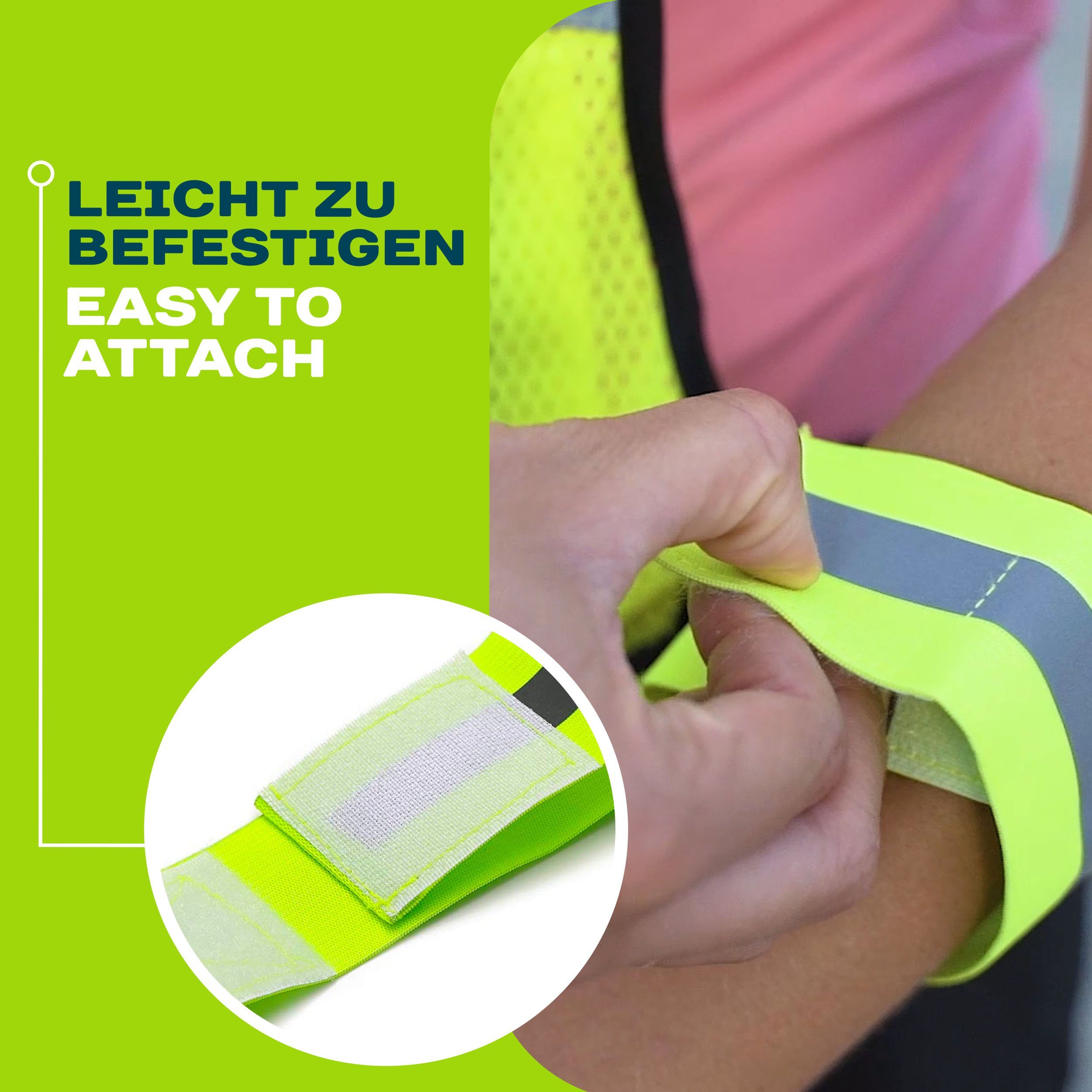 BRITIVIVE Reflektor Armbänder - 8 Stück Elastische Hosenklammer | Für Fahrrad, Joggen, Hund