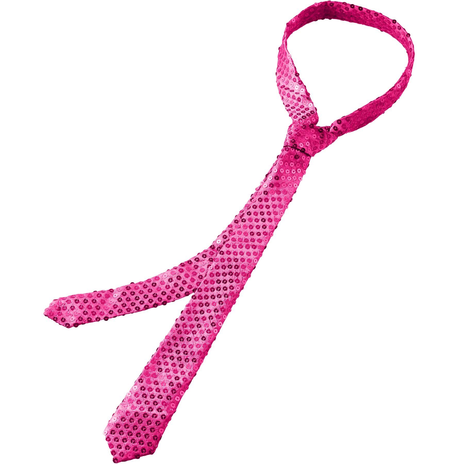 dressforfun Kostüm Faschingskleidung, auch Maskeradenverkleidung, in der Farbe pink, Unisex-Krawatte, Einheitsgröße, Glänzende Pailletten, Ca. 145 cm