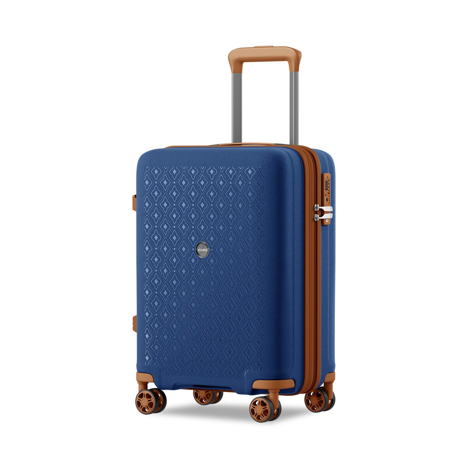 KONO Business-Koffer Premium Reisekoffer Ultimate – Leichter PP-Koffer mit 360° Rollen, 4 Rollen