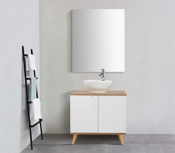 andas Badspiegel Lund Badezimmerspiegel Spiegelschrank ohne LED Beleuchtung, Spiegel Breite 58cm klassisches Design fürs Badezimmer