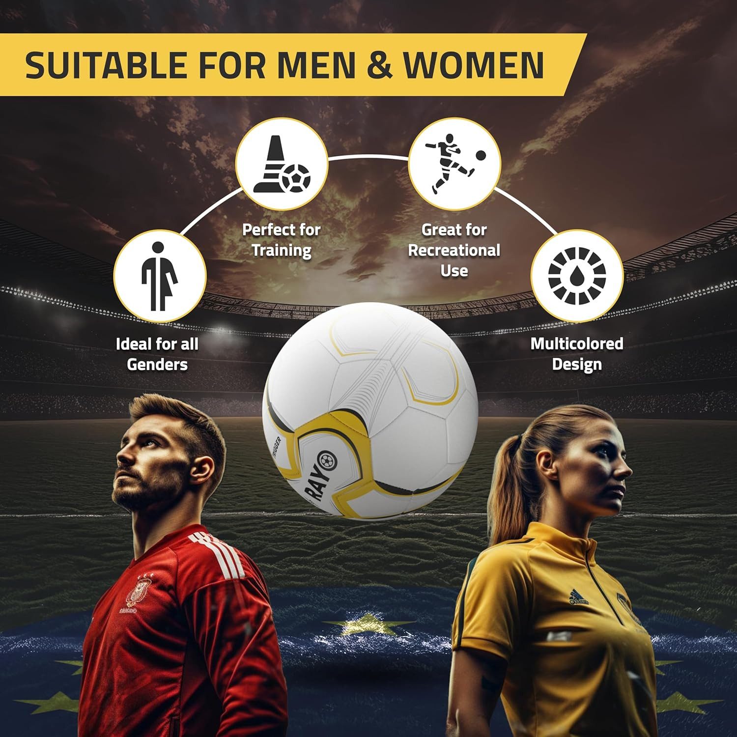 Rayo Football Trigger Machine Stitched Fußball Für Männer und Frauen (IN BOX : 1 * Größe 5 Fußball, Fußball ist für Training und Freizeit Zweck), Diese leichte 1,2 MM Dicke