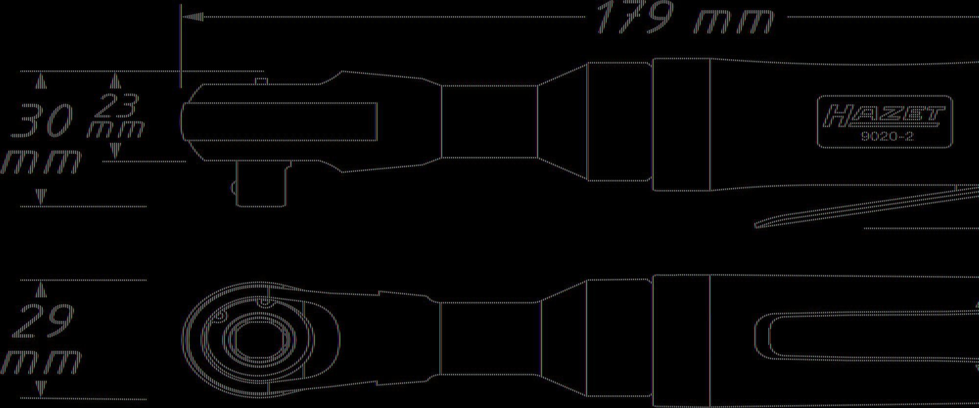 Druckluft-Ratschenschrauber 1/4 9020-2 HAZET (6,3 mm) ∙ Vierkant Ratschenschrauber massiv Zoll