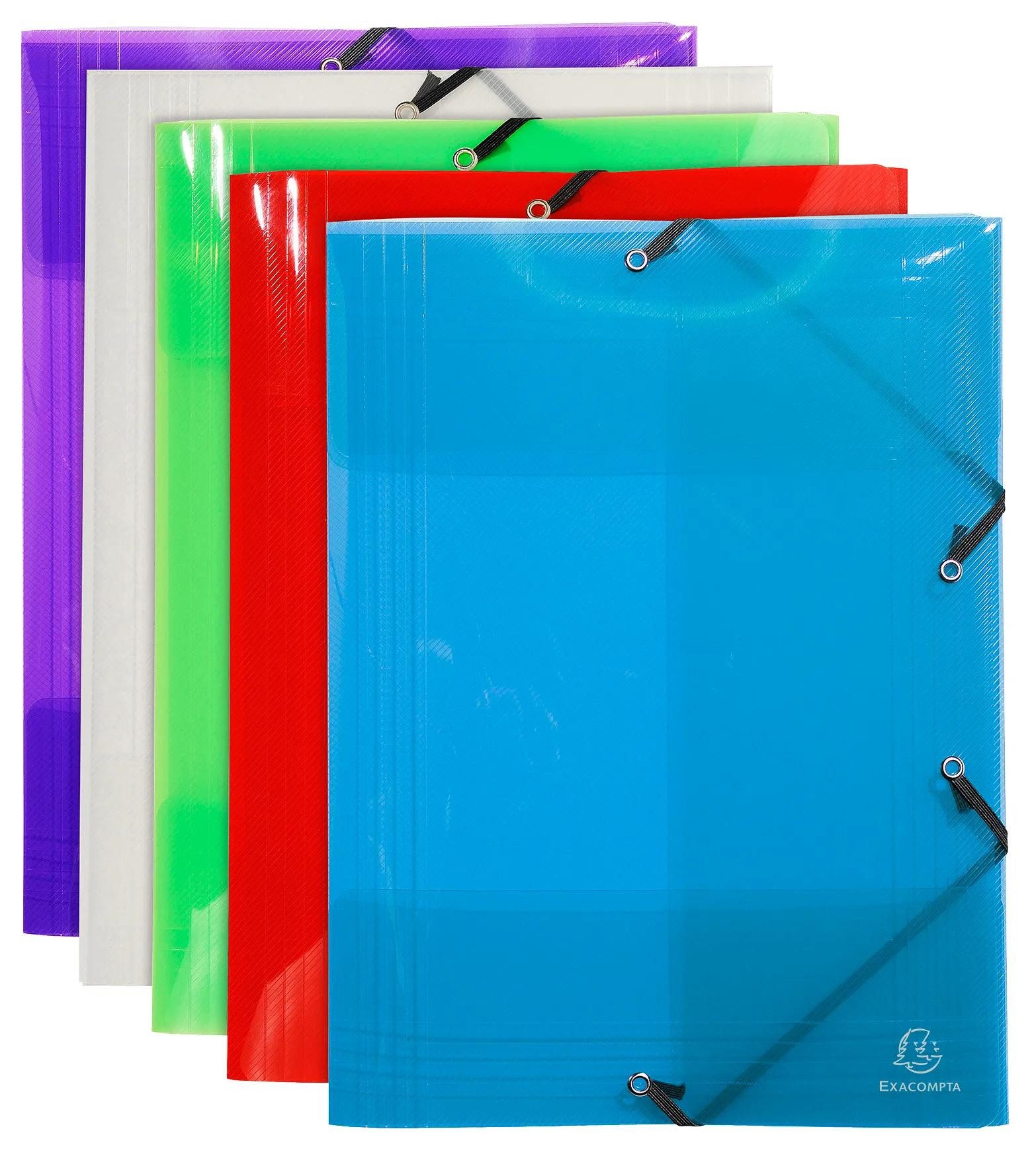 Organisationsmappe 10x Sammelmappe +3 Klappen Gummizug PP 500µ A3 sortiert 59700E