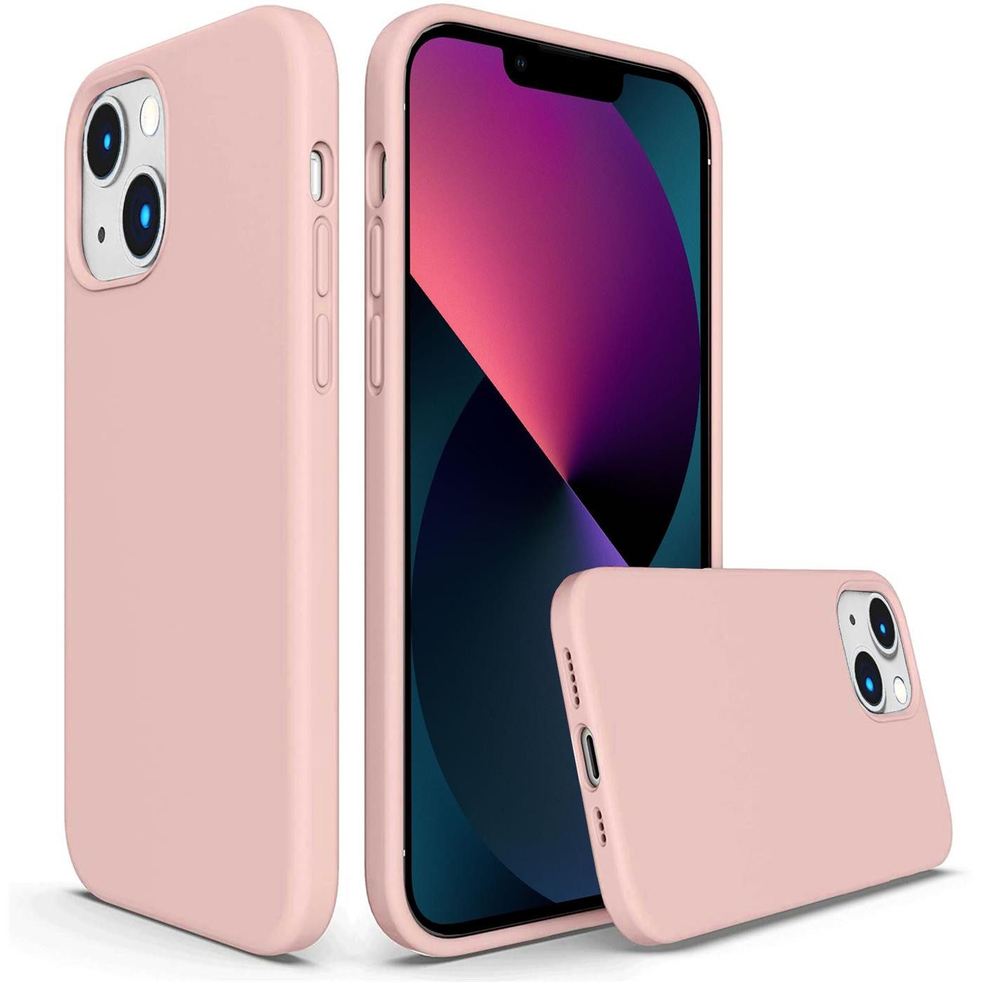 CoolGadget Handyhülle Silikon Case für das iPhone 13 Slim TPU Cover 6,1 Zoll, Weiche Schutz Hülle mit Innen Fleece aus Stoff Handy Tasche