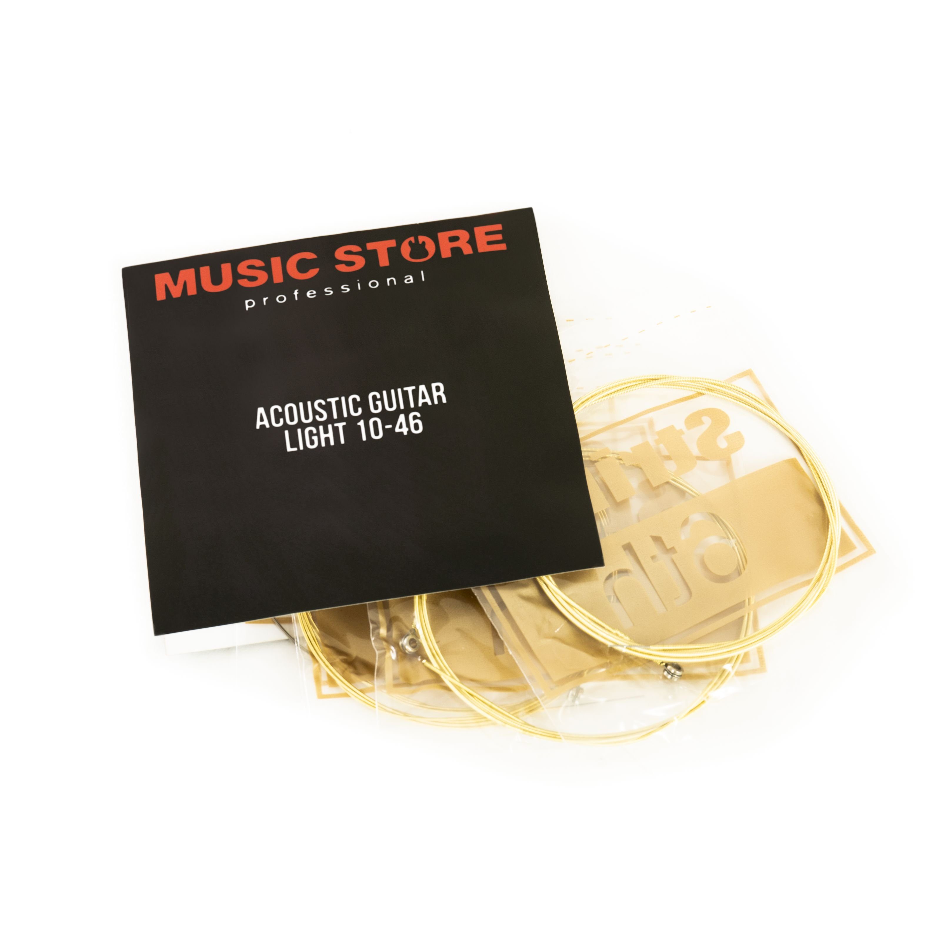 MUSIC STORE Saiten, (Acoustic Guitar Strings 10-46, Westerngitarrensaiten, Light, Warm, voller Klang, geeignet für alle Arten von Westerngitarren, 80/20 Bronze), Westerngitarrensaiten, Light, 80/20 Bronze