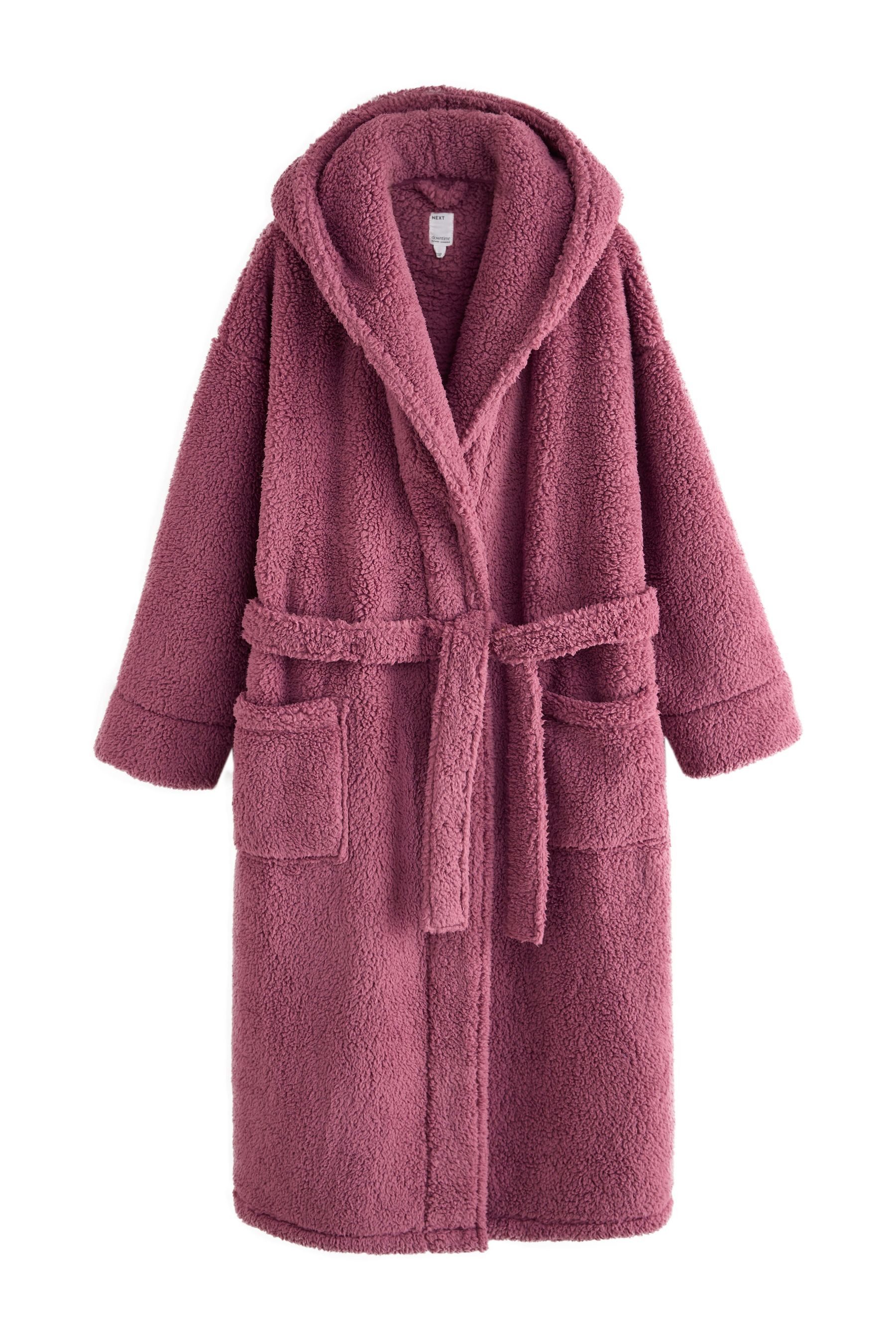 Next Damenbademantel Langer Teddy-Morgenmantel, Polyester (recycelt)