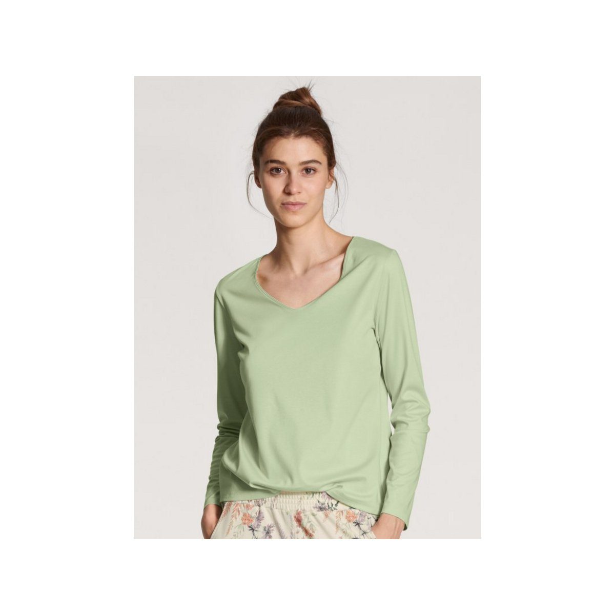 Abschlag CALIDA Shirttop grün sonstiges (1-tlg) tender green