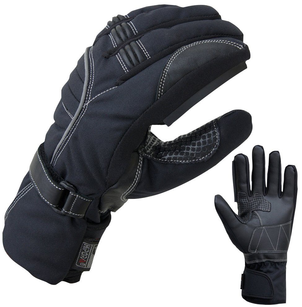 PROANTI Motorradhandschuhe Winter Regenhandschuhe mit Visierwischer, wasserdicht