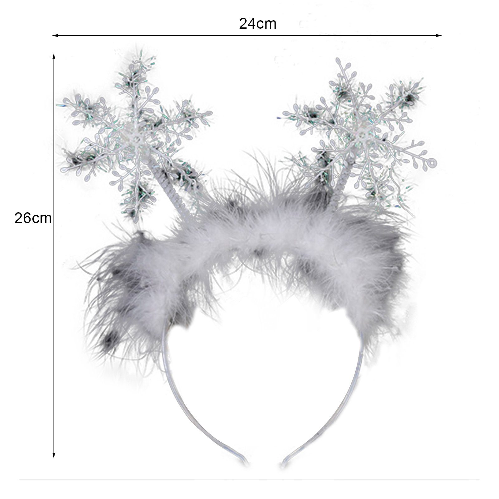 Rutaqian Weihnachten Plüsch-Weihnachtsstirnband Kopfbedeckung Niedliche Schneeflocken-Mädchen-Weihnachtskopfschmuck, Haarband Schneeflocke Party-Requisiten Haarband,