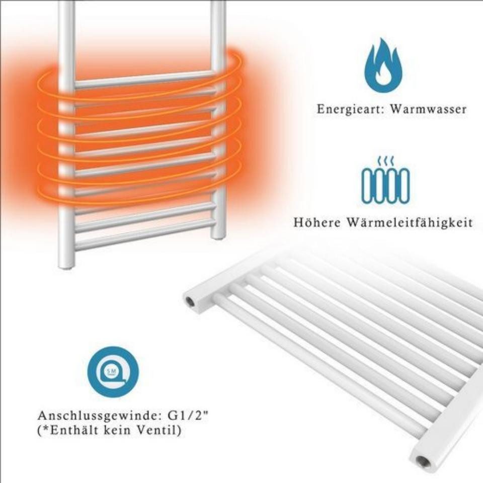 duschspa Badheizkörper Design Heizkörper Handtuchwärmer Handtuchhalter Weiß/Anthrazit, Handtuchhalter Mittelanschluss/Seitenanschluss gerade