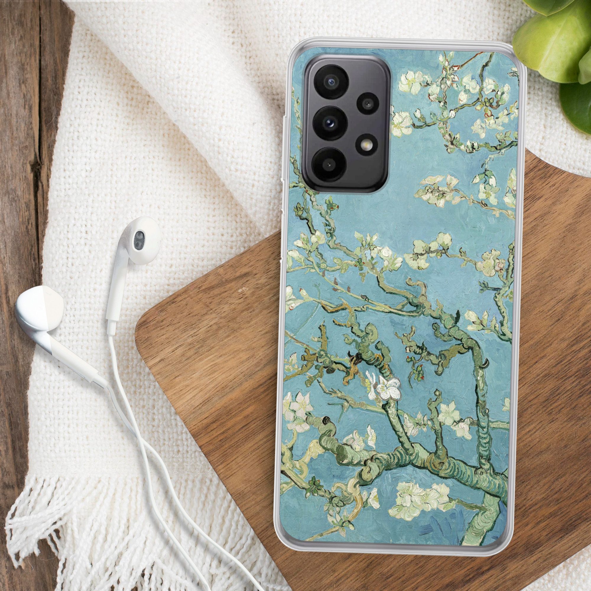 MuchoWow Handyhülle für Samsung Galaxy A23 5G Mandelblüte - Van Gogh - Kunst, Smartphone-Bumper, Print, Handy Schutzhülle Dünn