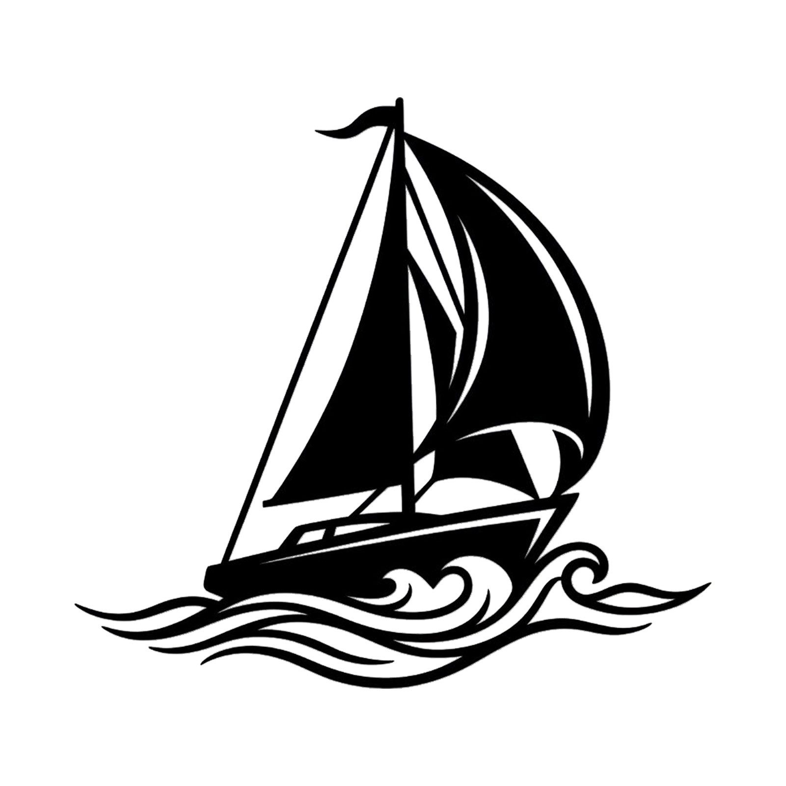Jumpeak Wanddekoobjekt Wanddekoration mit Segelschiffen,Wellen,Meer,Booten, Natur,Linienkunst, Metall, 4 Farben, 2 Größen, Wohnzimmer im Maritimen, Meeres, Geschenke