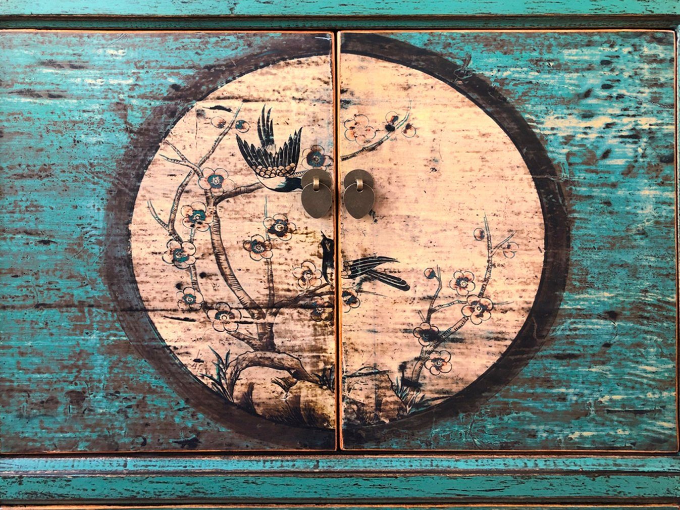 OPIUM OUTLET Kleiderschrank Möbel Asia Vintage Schrank chinesisch (Wohnzimmer Schlafzimmer Landhaus Antik-Stil, asiatisch chinesisch orientalisch) Hochzeitsschrank Hoch-Kommode komplett montiert