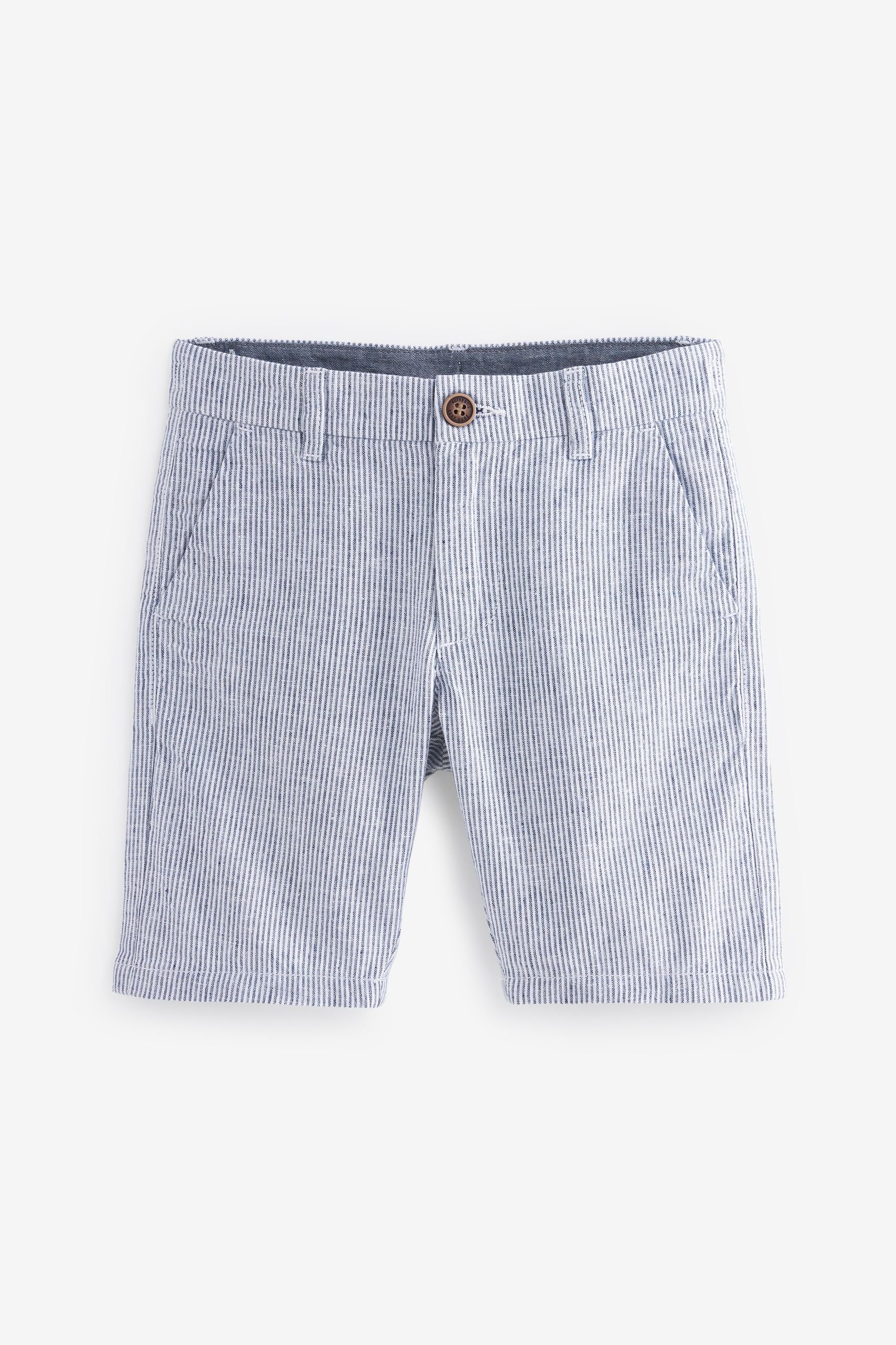 Next Chinoshorts Chino-Shorts mit Leinenanteil (1-tlg) Blue Stripe