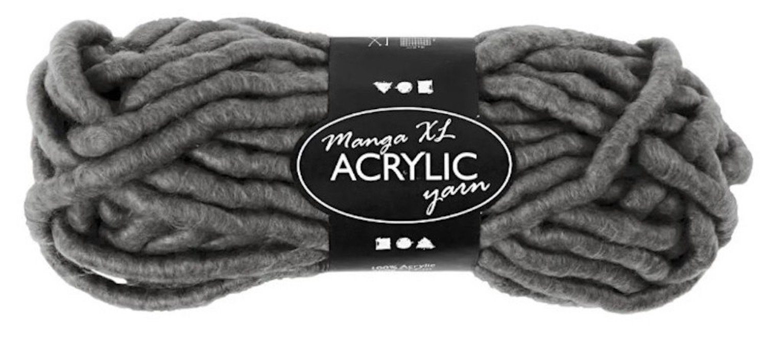 Creotime Dekofigur Chunky-Wolle XL (Polyacryl), L: 17 m, Größe manga Grau