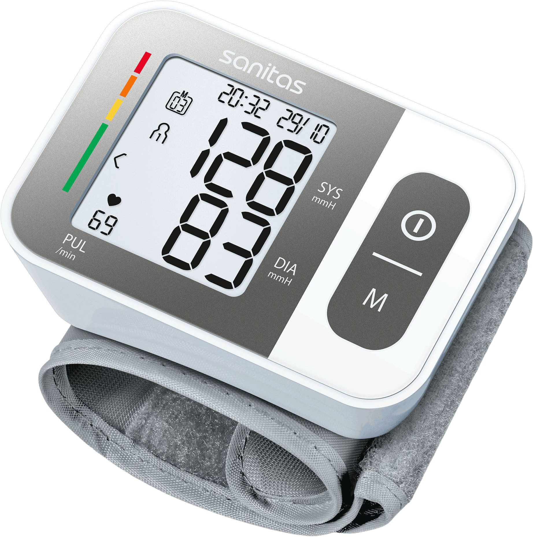 Sanitas Handgelenk-Blutdruckmessgerät SBC 15 für vollautomatische Messungen von Blutdruck und Puls, Medizinprodukt, inkl. Aufbewahrungsbox, 2 x 60 Speicherplätze