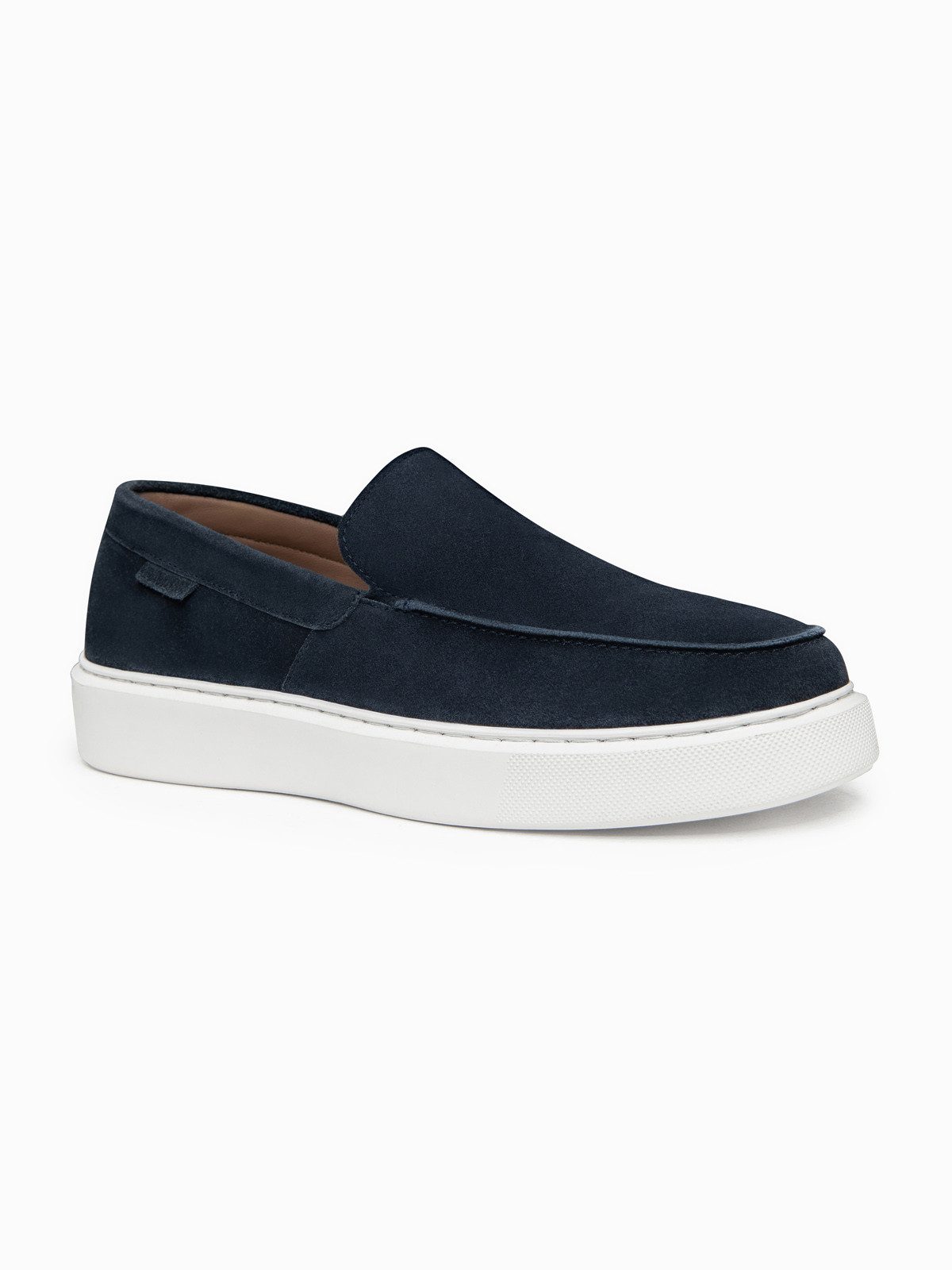 OMBRE Herren Slip-On Schuhe aus Wildleder mit Gummisohle Navy 41 Sneaker (kein Set, 1-tlg) atmungsaktiv