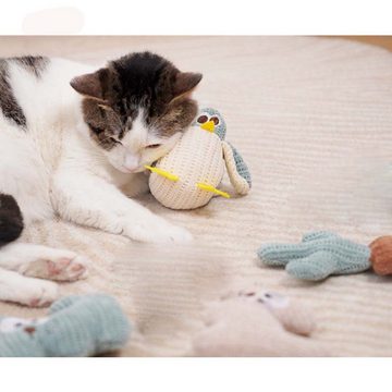 FIDDY Tierkuscheltier Katzenspielzeug Selbstglück Artefakt Katze Minze Zähneknirschen, (2-tlg) Kätzchen-Plüschtier-Haustierbedarf