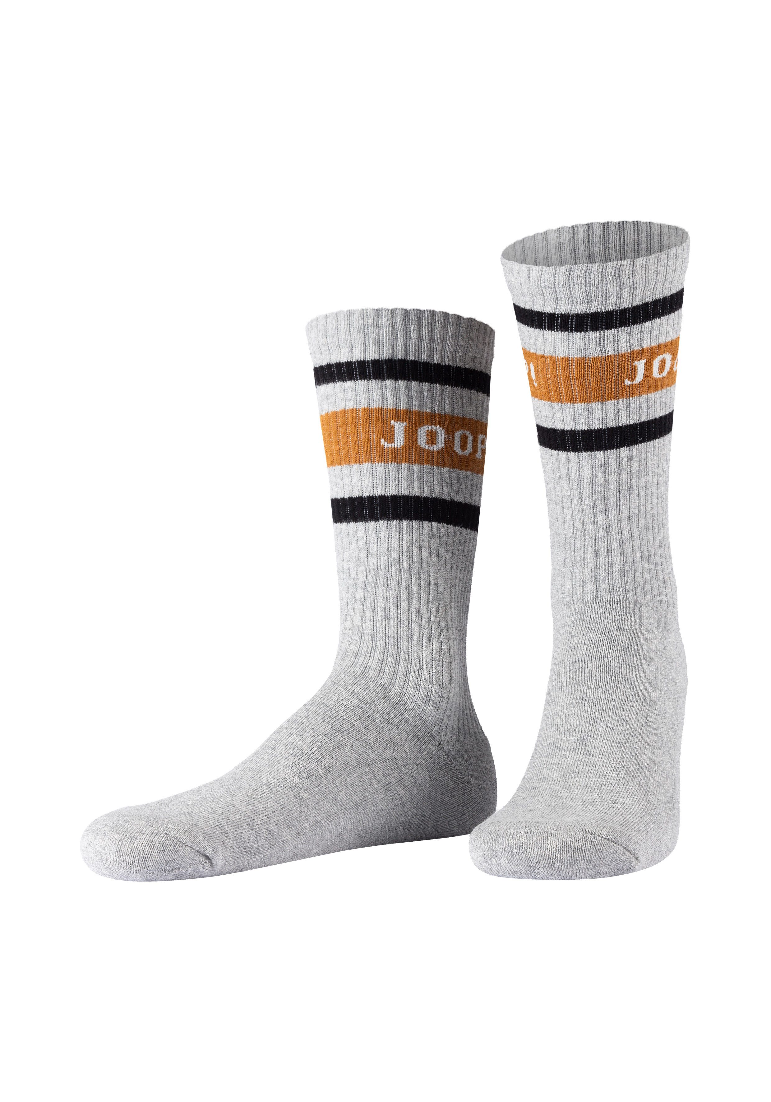 JOOP! Tennissocken premium essentials (2 Paar) am Bund mit Logoschriftzug