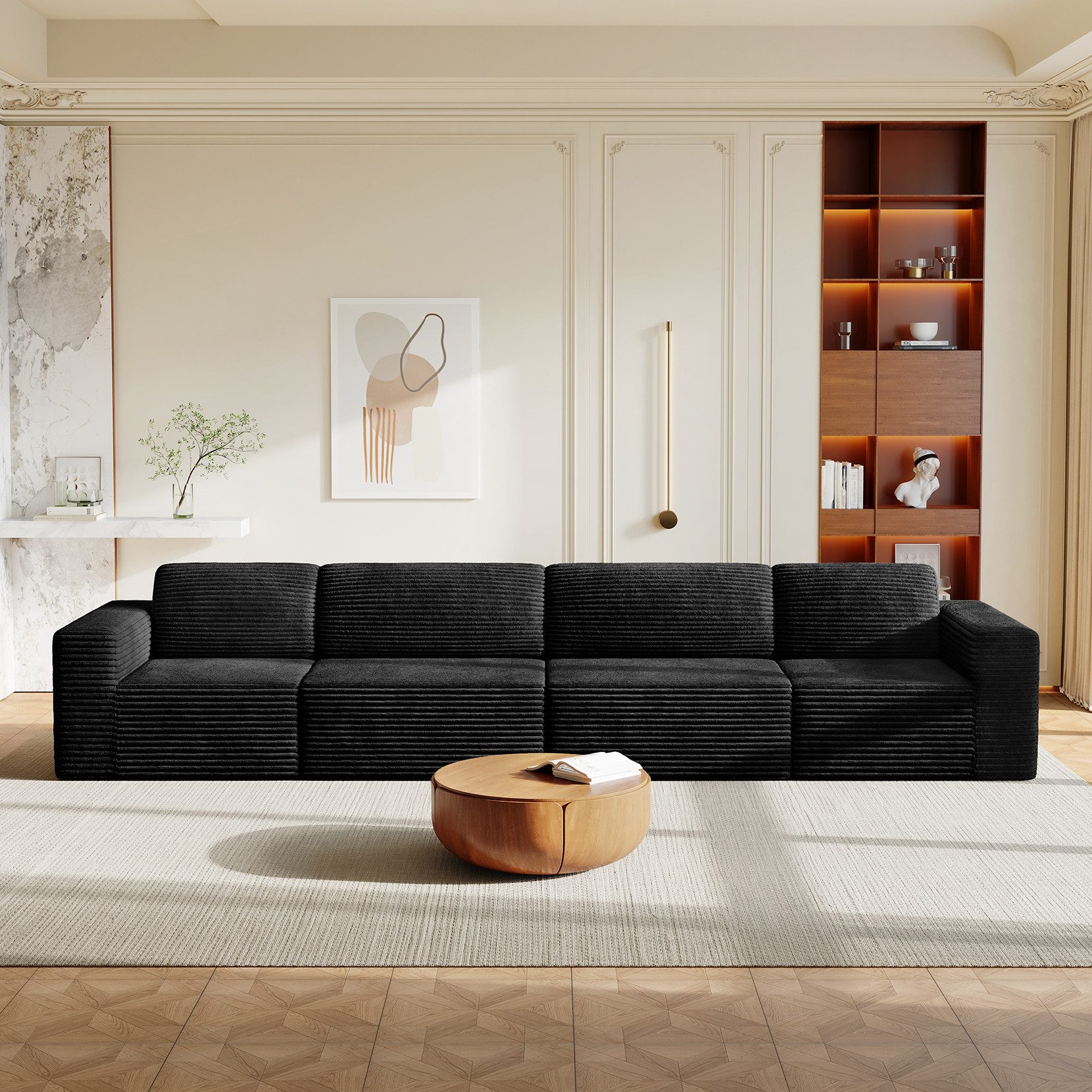 OUNUO Ecksofa Ecksofa Modularer KordKordstuhl mit Hochelastischem Schwamm