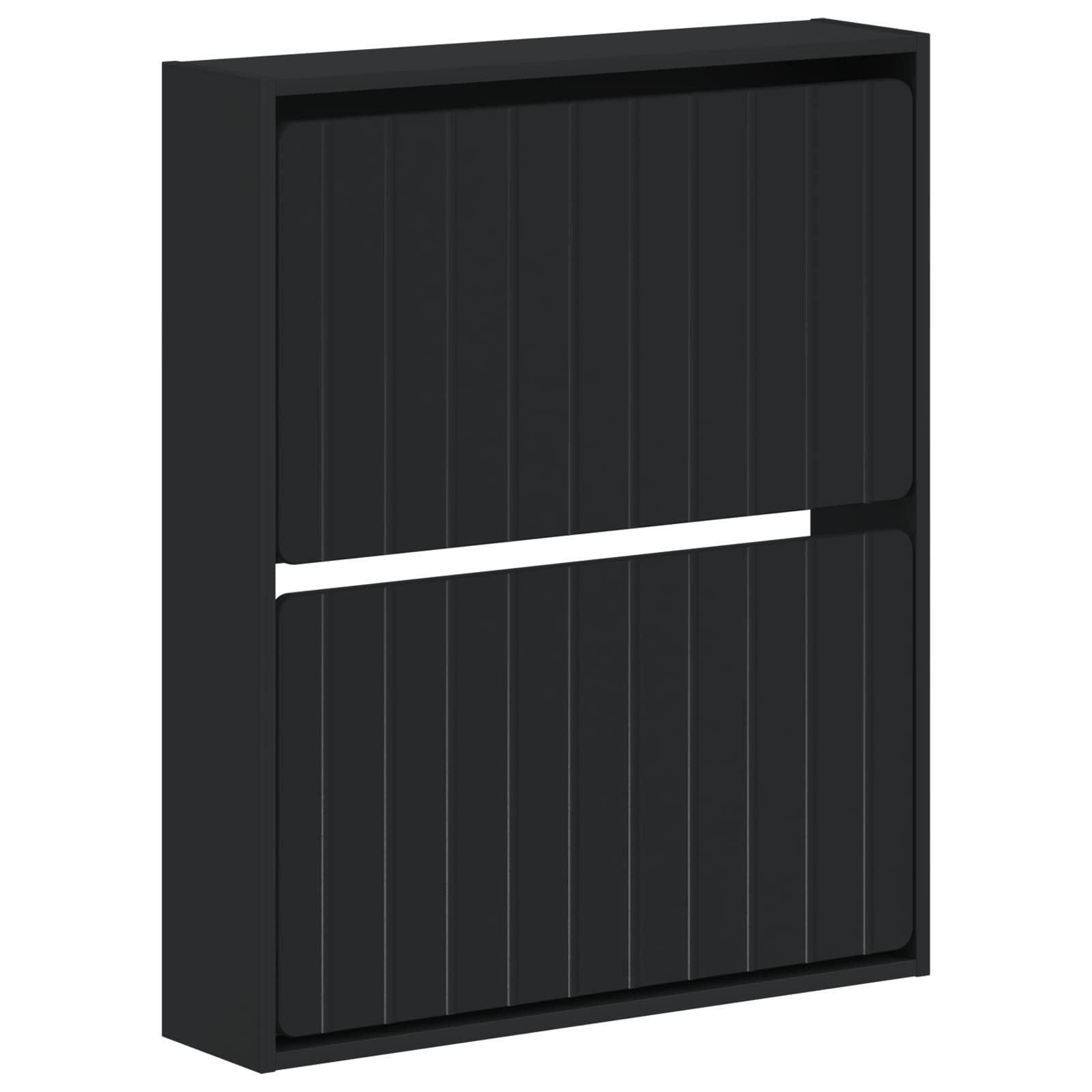 vidaXL Schuhregal Wandmontierter Schuhschrank ZWOLLE 71 x 17 x 86 cm Schwarz