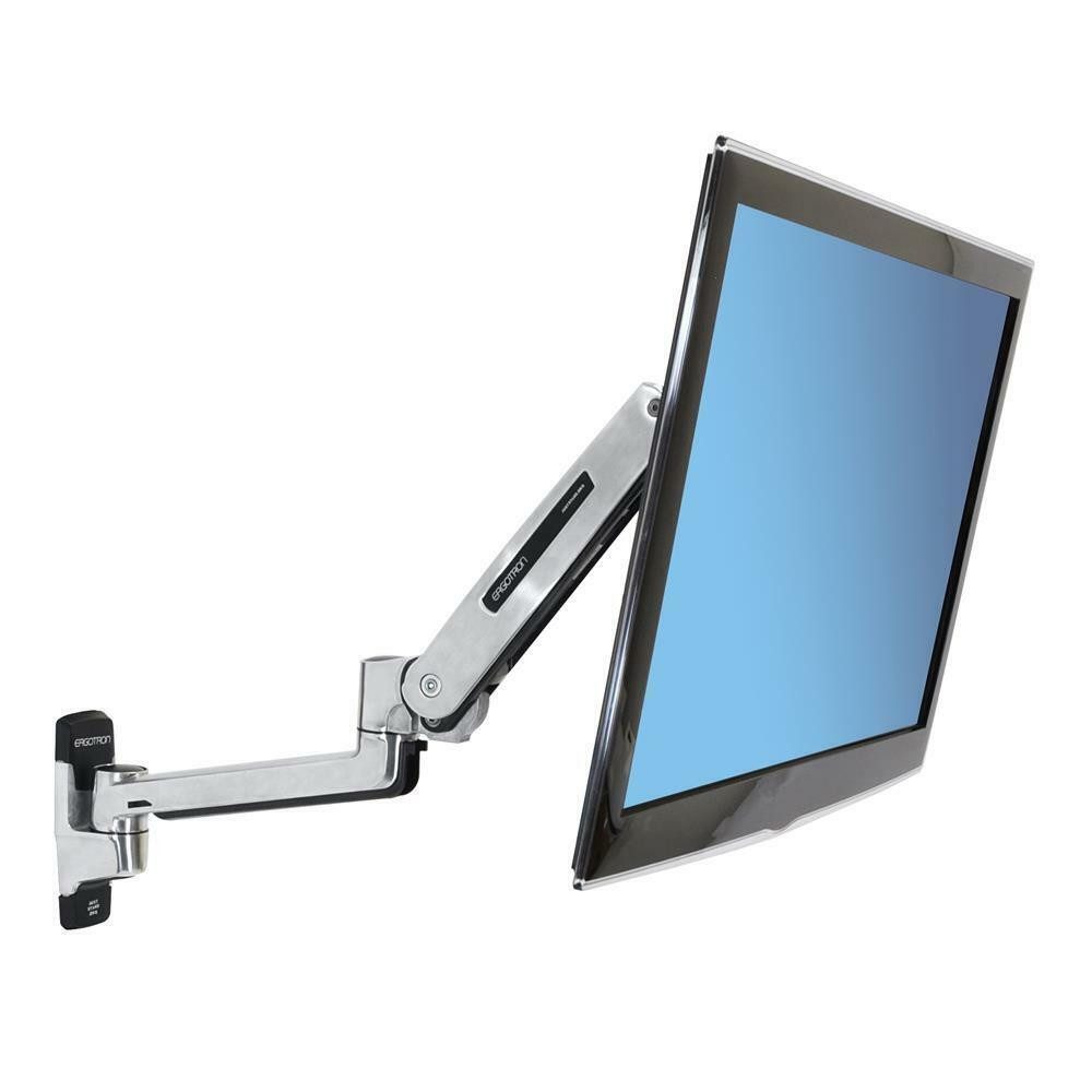 Ergotron Monitor-Halterung 45-353-026 LX HD Sitz-Steh-Wandmontage-LCD-Arm Aluminium, (Stilvolle Positionierung)