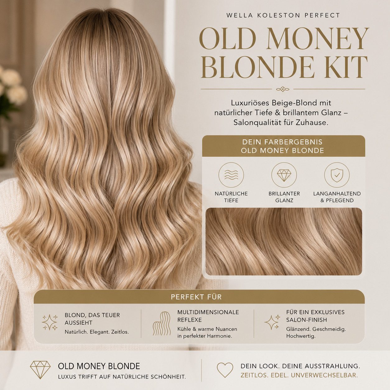Wella Professionals Haarfarbe Perfect Color Kit - Old Money Blonde, Komplettes Färbeset mit Pflege, 11-tlg., Professionelles Salon-Finish für zu Hause