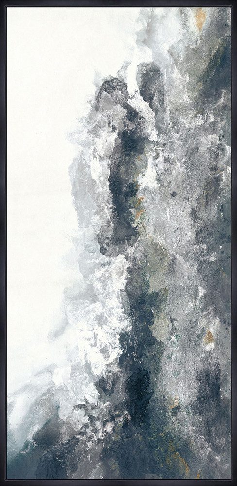 ArtUniverse Gemälde Wolkenspiel in Silbergrau 70 x 140 cm, Abstrakt