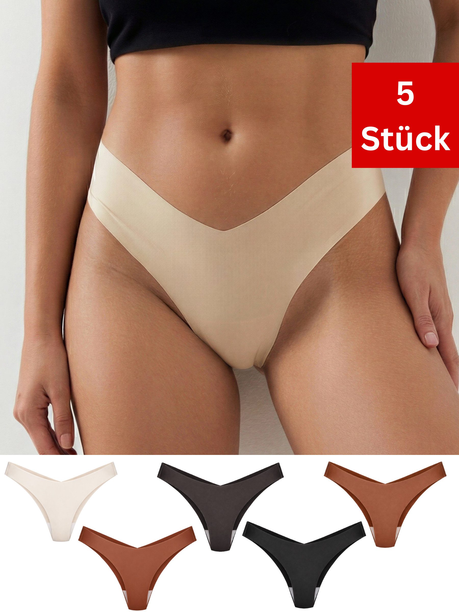 Elegant Love Slip Bequeme Dessous String Tanga, Sexy Unterwäsche, Panty, Brasilslips (Set, 5-St., 5er-Pack) Höschen Lingerie für Damen,Unterhosen, slips, Thongs