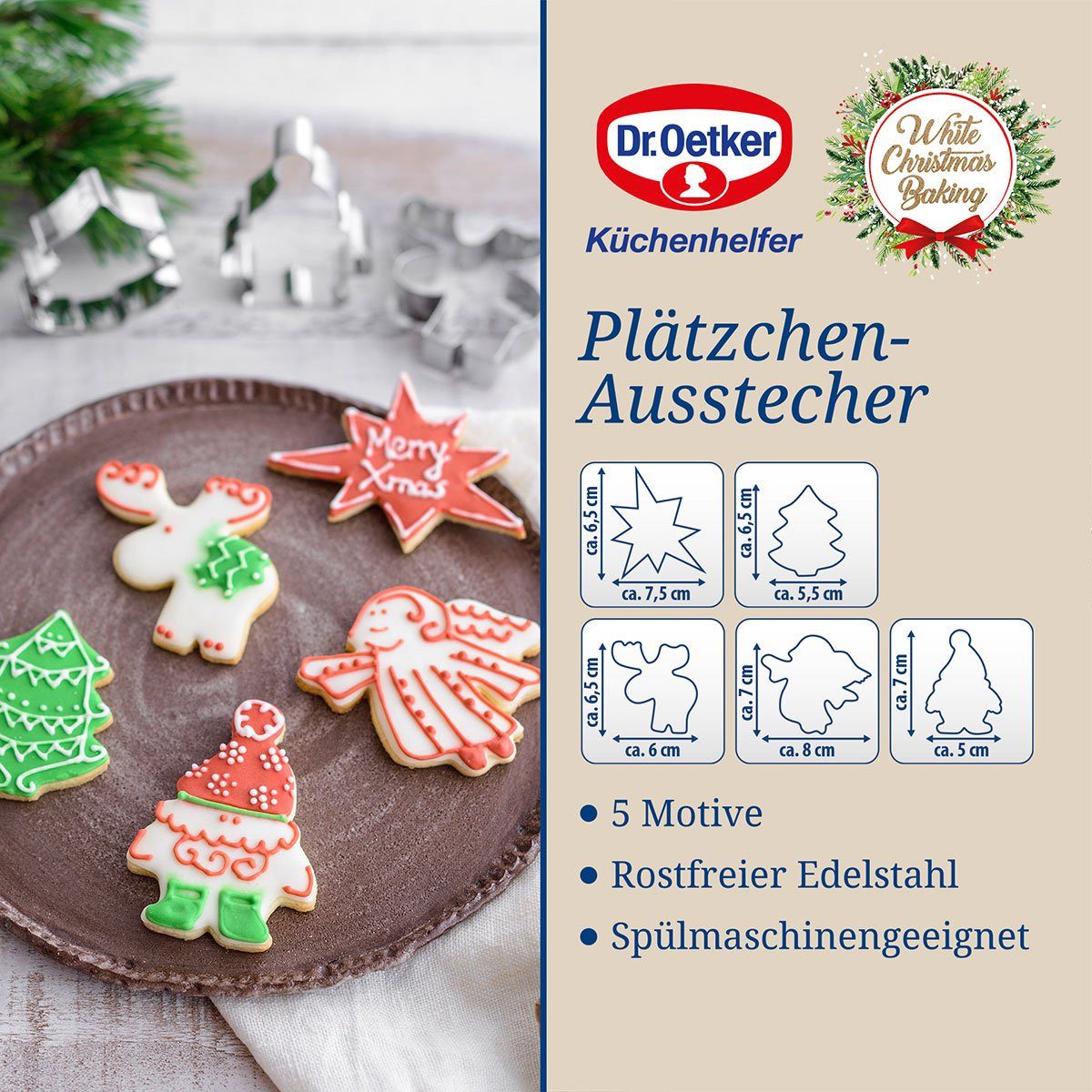 Dr. Oetker Küchenhelfer Ausstechform Ausstecher Weihnachten