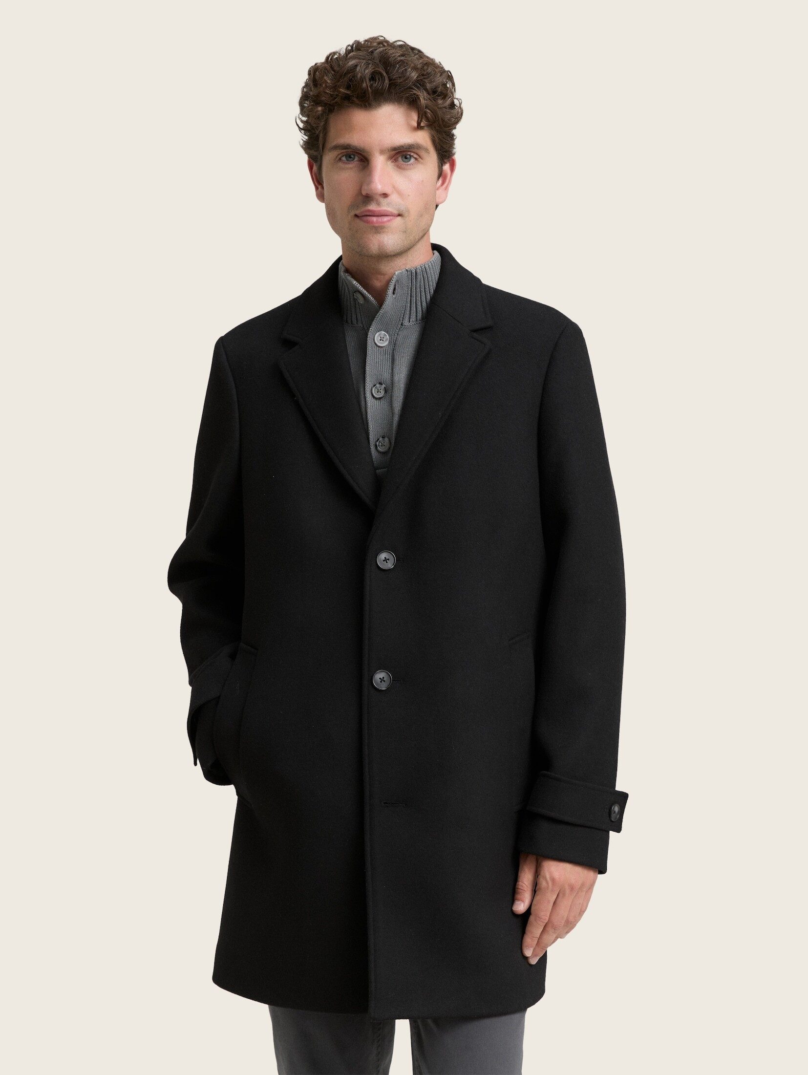 TOM TAILOR Wollmantel Wollmantel mit Reverskragen günstig online kaufen