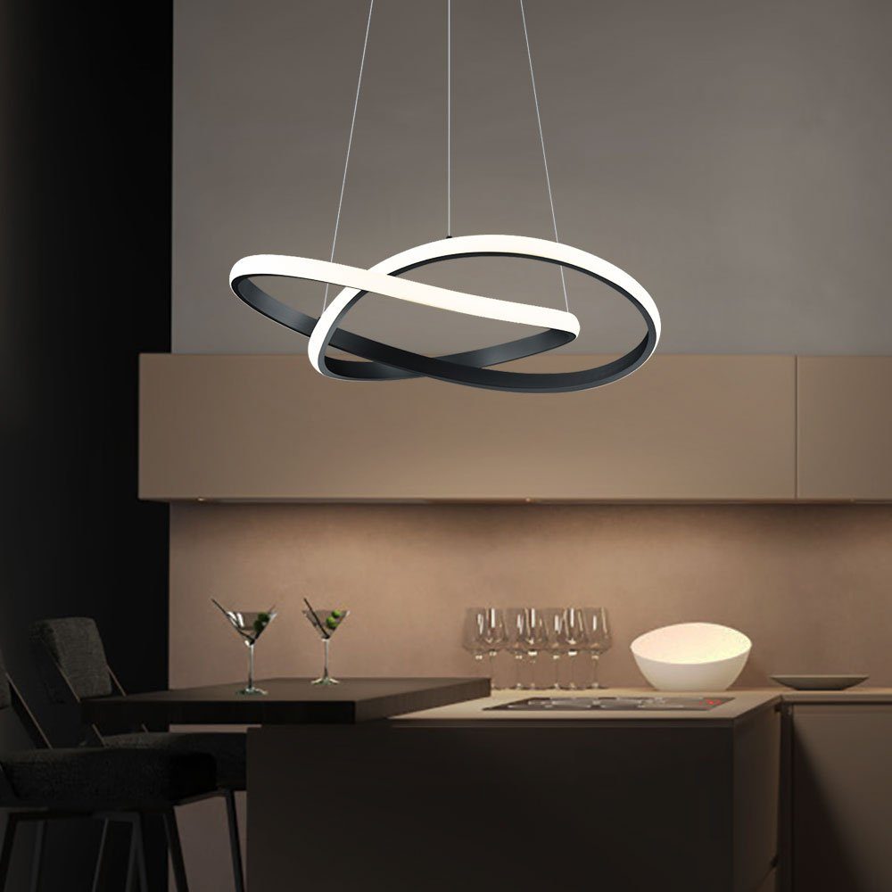 Reality Leuchten LED Pendelleuchte, LED-Leuchtmittel fest verbaut, Warmweiß, LED Design Hänge Decken Lampe Wohn Ess Zimmer Pendel Leuchte DIMMBAR