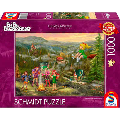 Schmidt Spiele Puzzle Thomas Kinkade Studios: Bibi Blocksberg – Junghexentreffen, 1000 Puzzleteile