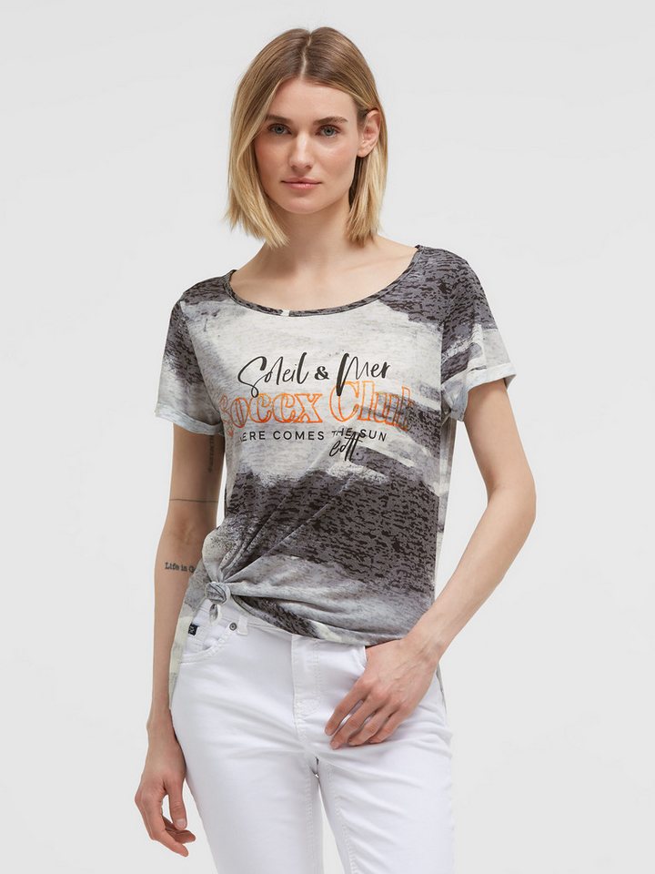 SOCCX Rundhalsshirt mit Seitenschlitze