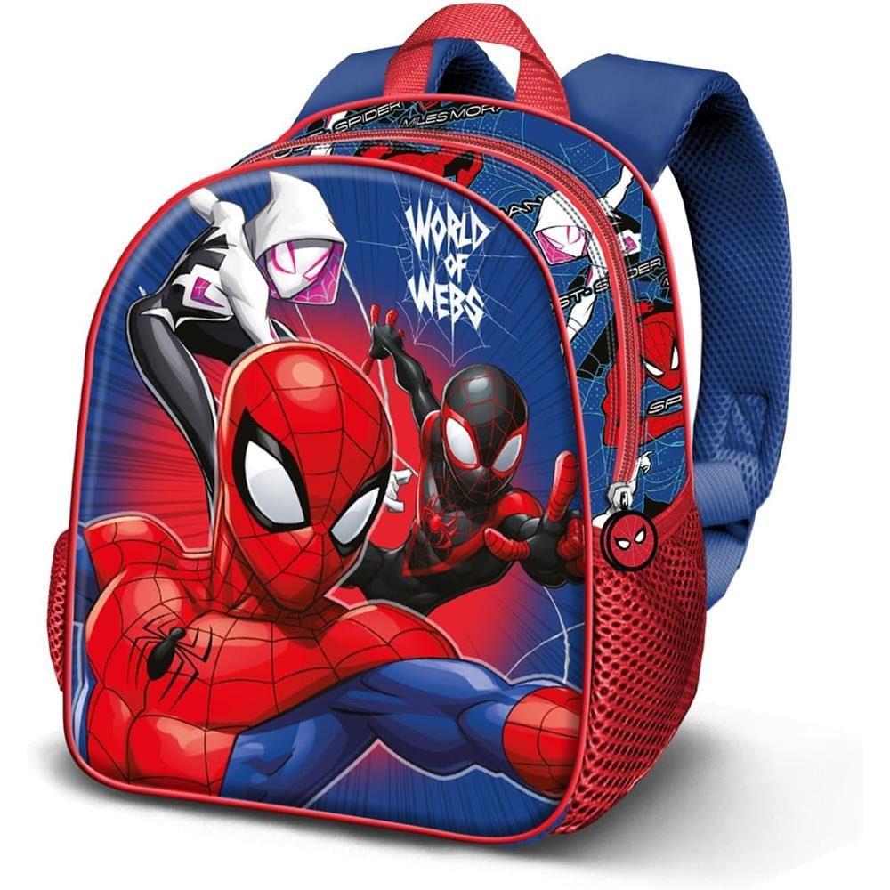Karactermania Kinderrucksack Basic Rucksack World, Ein Hauptfach, zwei seitliche Netztaschen, gepolsterte Schultergurte